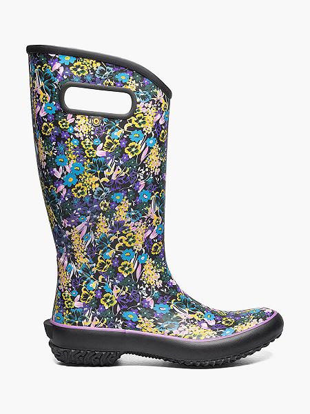 BOGS Boots Deutschland - Rainboot Night Garden Regenstiefel Damen Schwarz Multi DE79348